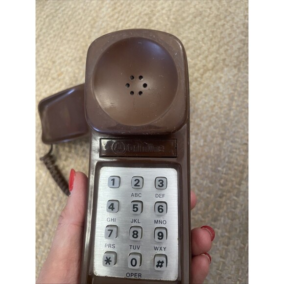 Vintage Western Electric Trimline Touch Tone  Telephone Brown Landline Phone - Picture 2 of 11